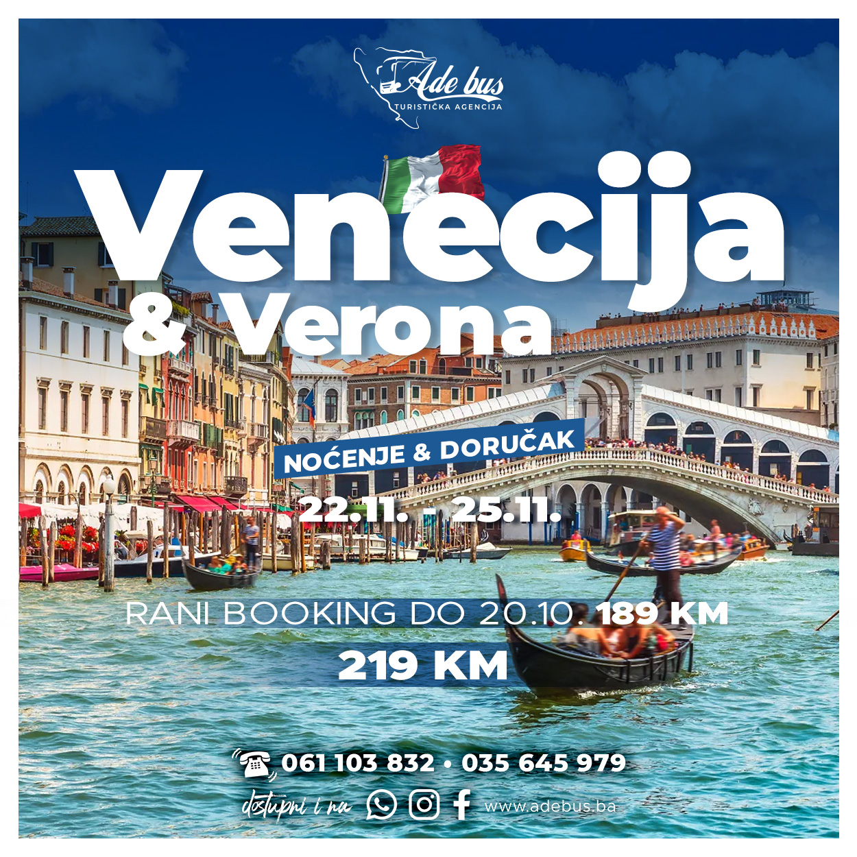 Venecija & Verona | 22 – 25.11.2024