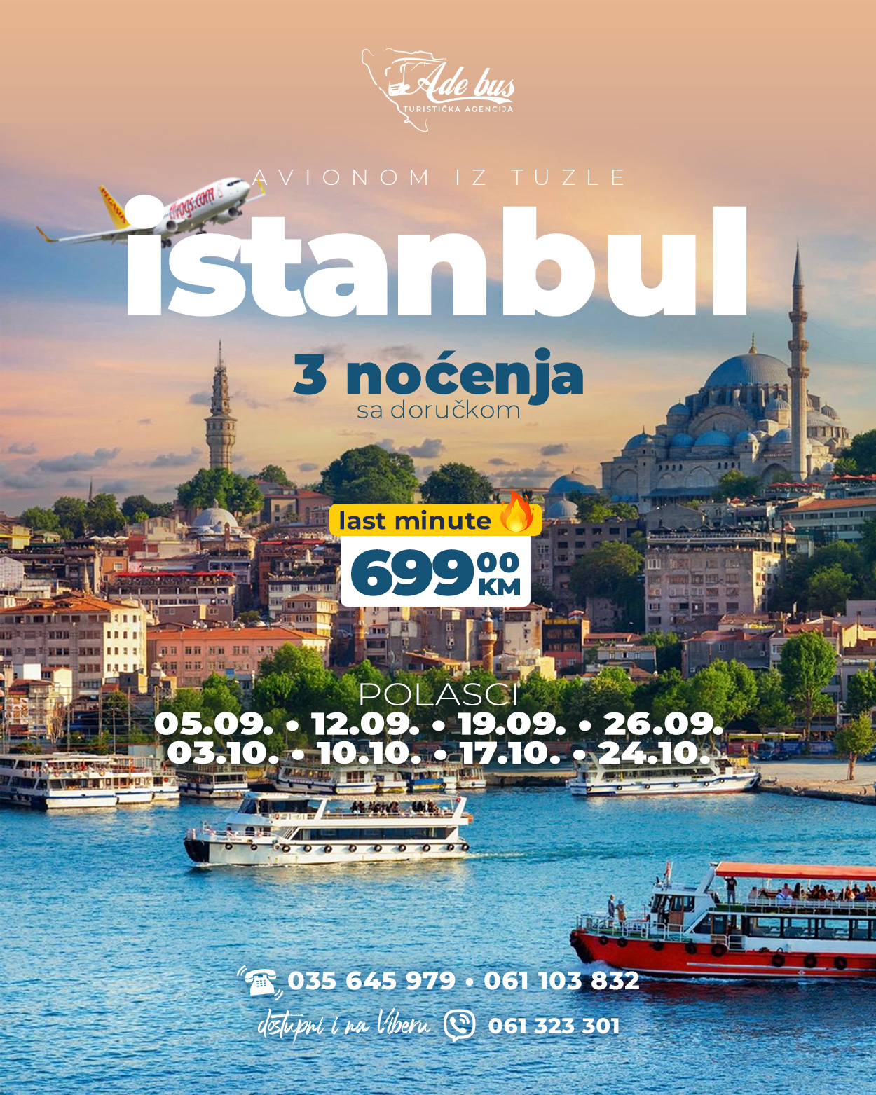 Avionom iz Tuzle: Istanbul