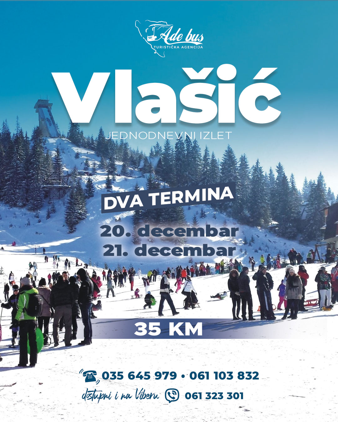 Jednodnevni izlet | Vlašić | DVA TERMINA 20. i 21. decembar