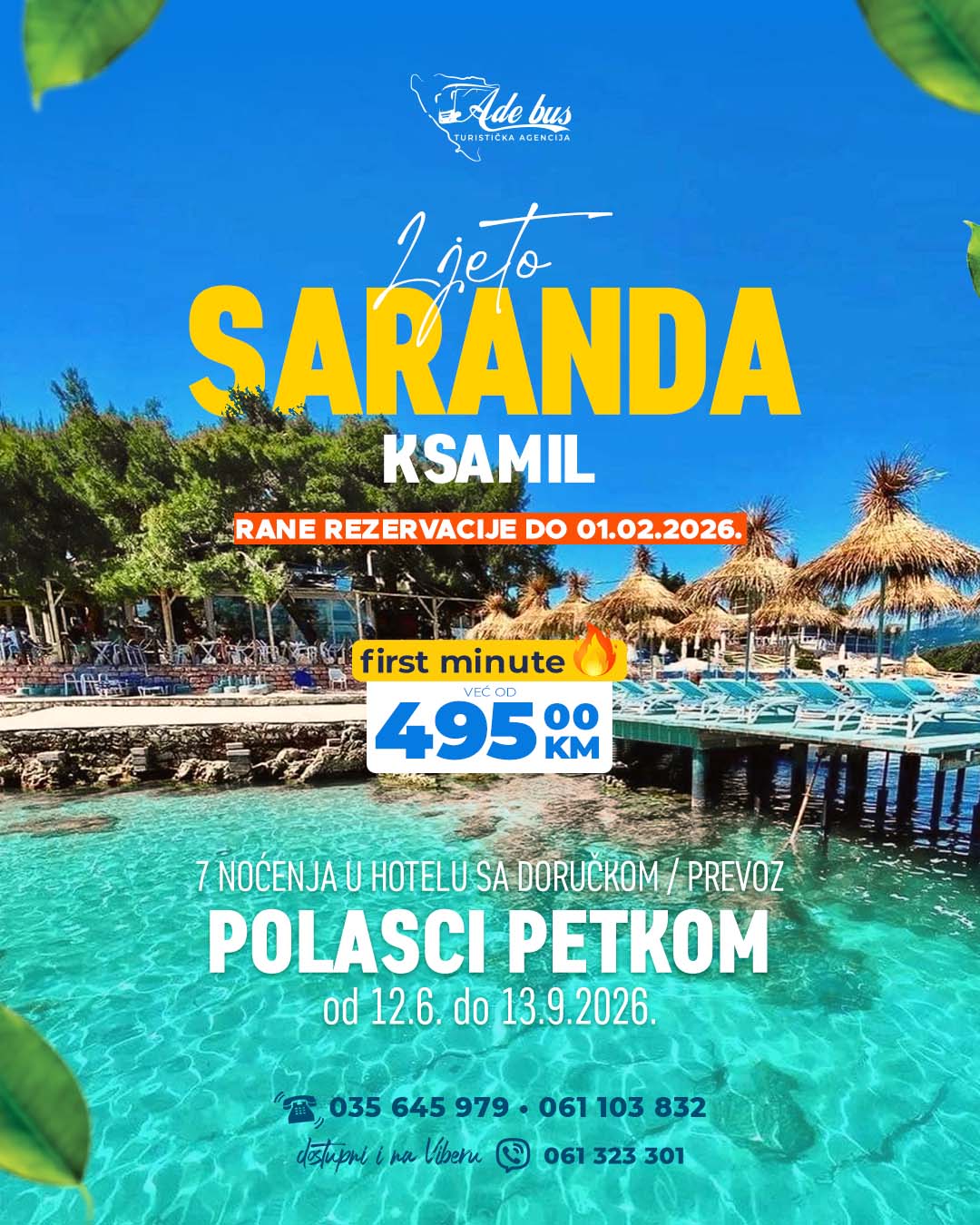 Ljeto 2026: Saranda i Ksamil