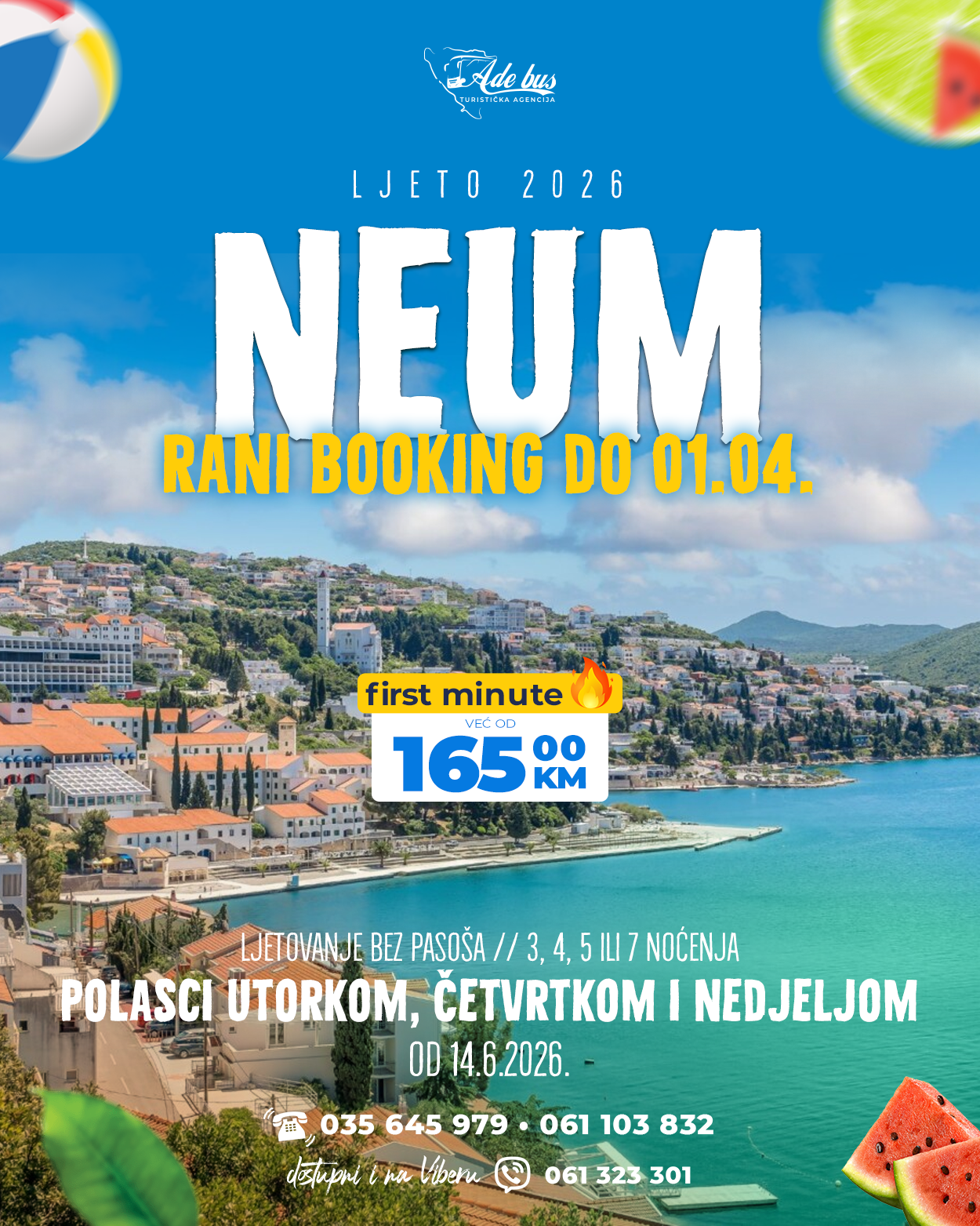 Ljeto 2026: Neum – rani booking