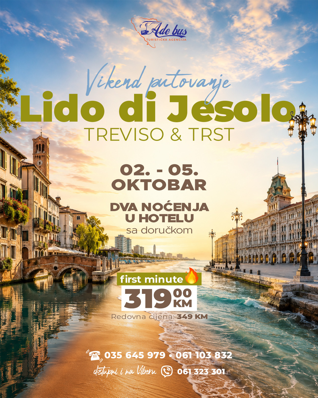 Vikend putovanje: Lido di Jesolo, Treviso & Trst