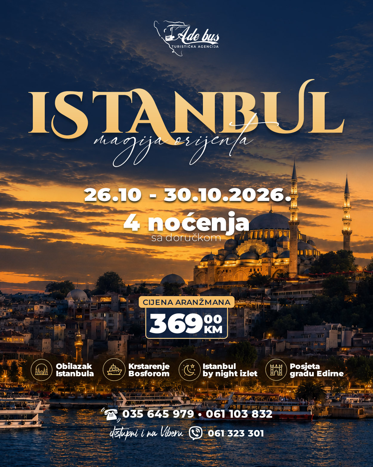 ISTANBUL 26.10-30.10.2026 – 4 NOĆENJA