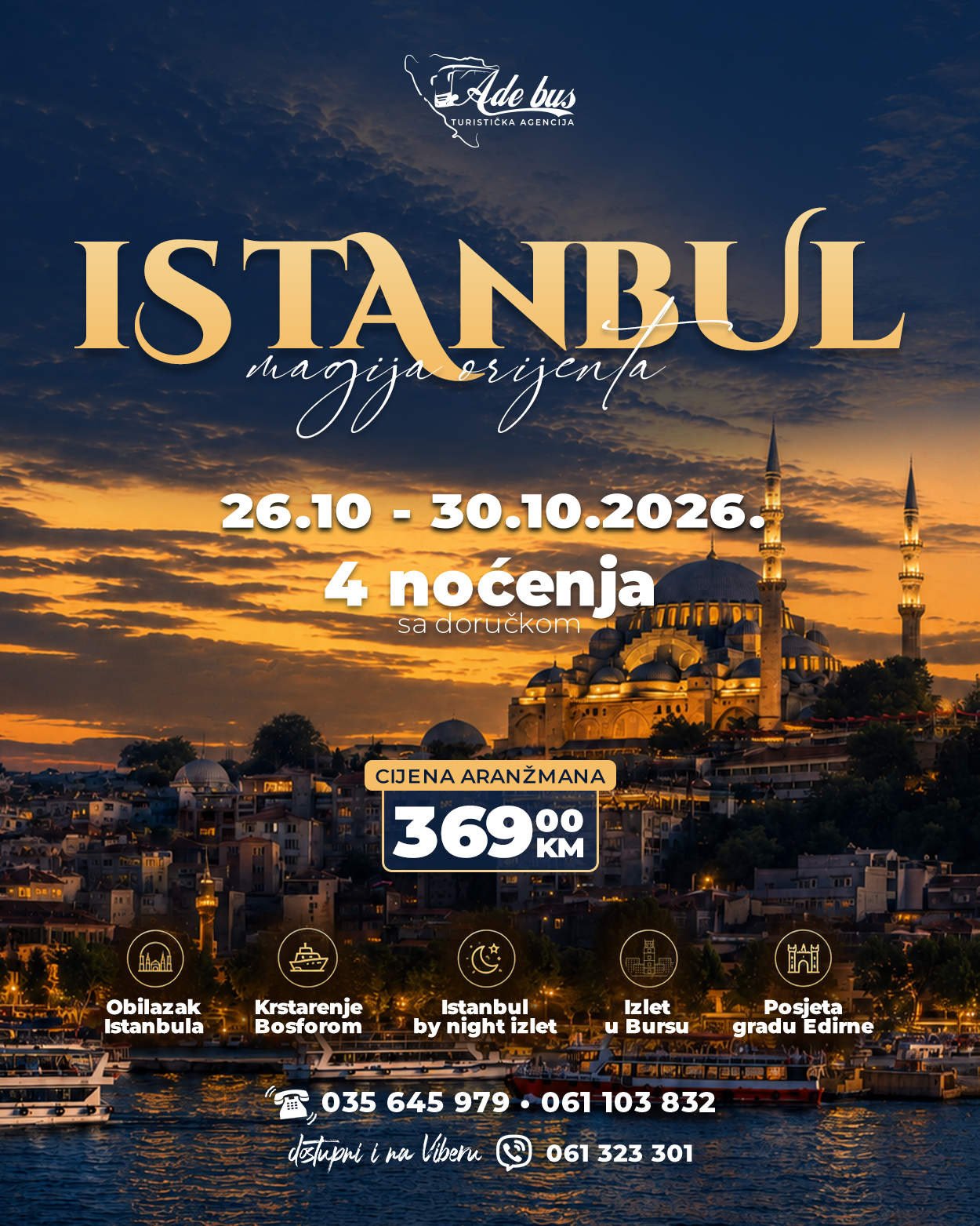 ISTANBUL 26.10-30.10.2026 – 4 NOĆENJA