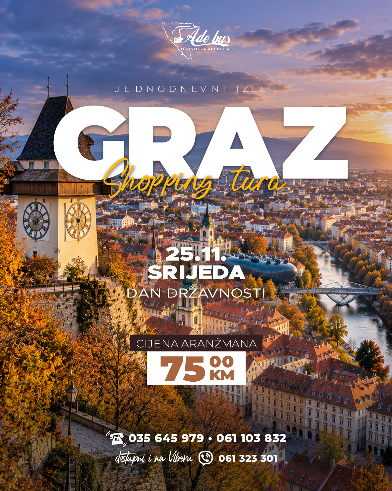 Graz Shopping & City Tour za Dan državnosti  25.11.2026