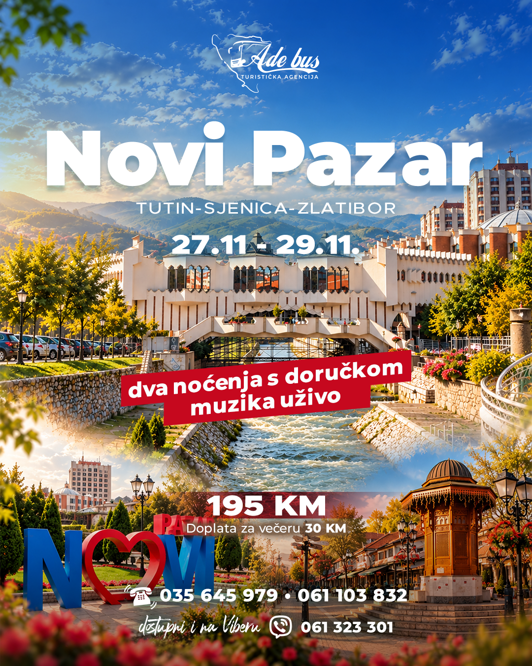 Vikend putovanje: Novi Pazar-Tutin-Sjenica-Zlatibor | 27. – 29.11.2026. | 2 noćenja